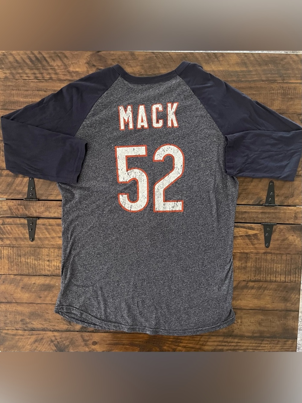 Chicago Bears Khalil Mack 52 Majestic Threads Raglan Tee Shirt Large - Picture 2 of 5